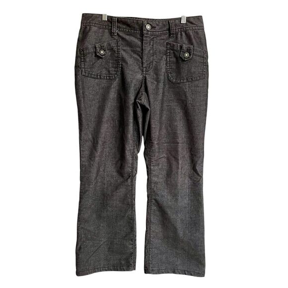LANE BRYANT Corduroy Pants Boot Cut Bling Pockets Size 16 Petite Gray St… - Picture 1 of 8